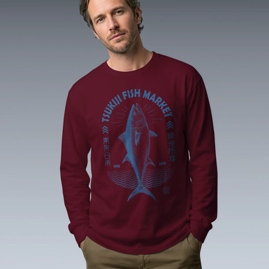 Tsukiji Tuna Market Vintage Unisex Long Sleeve Tee - Samurai Original
