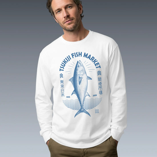 Tsukiji Tuna Market Vintage Unisex Long Sleeve Tee - Samurai Original