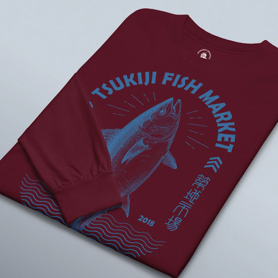 Tsukiji Tuna Market Vintage Unisex Long Sleeve Tee - Samurai Original
