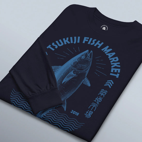 Tsukiji Tuna Market Vintage Unisex Long Sleeve Tee - Samurai Original