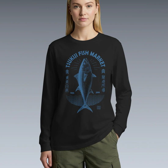 Tsukiji Tuna Market Vintage Unisex Long Sleeve Tee - Samurai Original