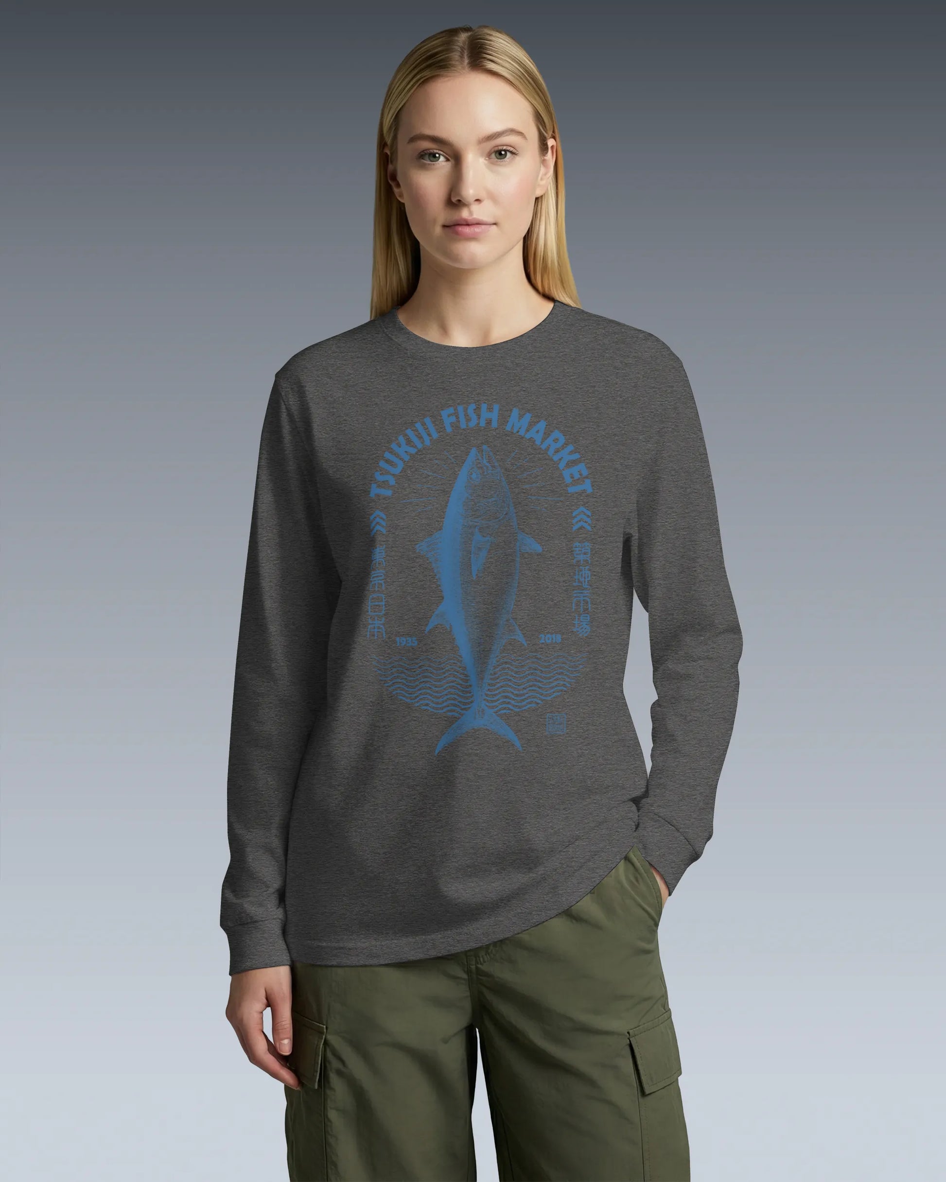 Tsukiji Tuna Market Vintage Unisex Long Sleeve Tee - Samurai Original