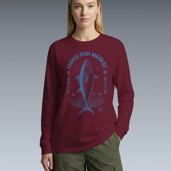 Tsukiji Tuna Market Vintage Unisex Long Sleeve Tee - Samurai Original