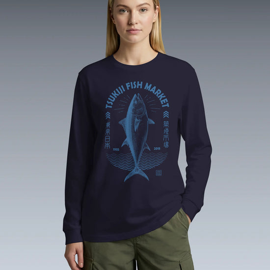 Tsukiji Tuna Market Vintage Unisex Long Sleeve Tee - Samurai Original