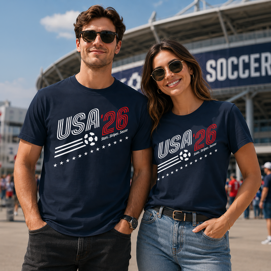 USA '26 Retro Soccer Classic T-shirt - Samurai Original