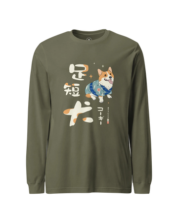 Welsh Corgi Dog Ukiyo- e Unisex Long Sleeve Tee