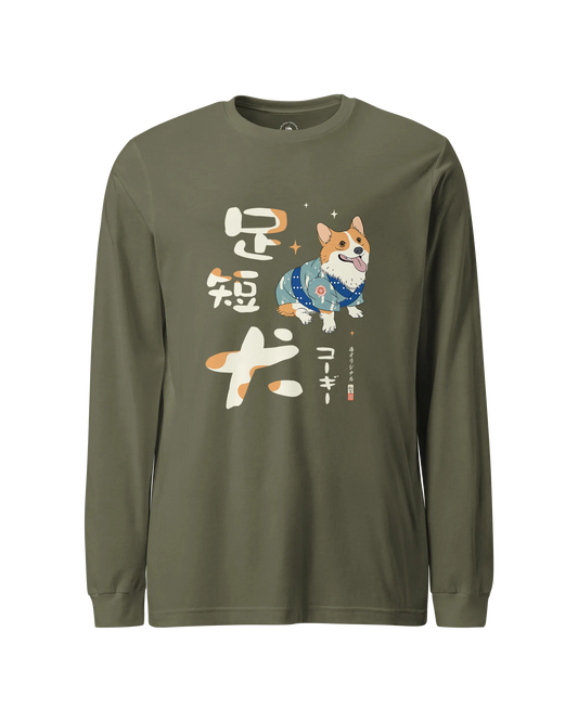 Welsh Corgi Dog Ukiyo- e Unisex Long Sleeve Tee