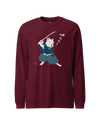 Westie Samurai Japanese Ukiyo-e Unisex Long Sleeve Tee Maroon - Samurai Original