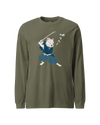 Westie Samurai Japanese Ukiyo-e Unisex Long Sleeve Tee Military Green - Samurai Original
