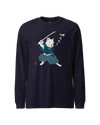 Westie Samurai Japanese Ukiyo-e Unisex Long Sleeve Tee Navy - Samurai Original