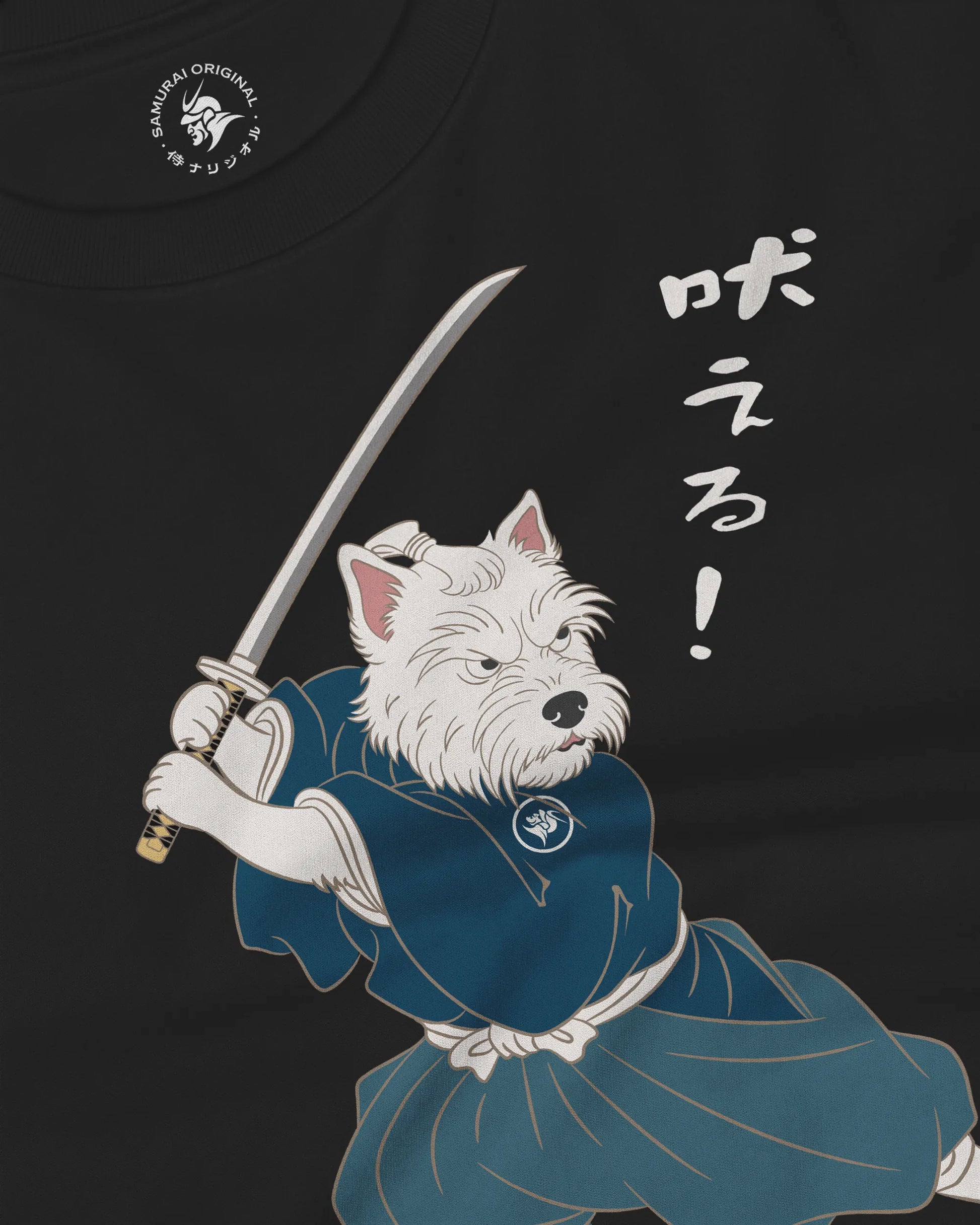 Westie Samurai Japanese Ukiyo-e Unisex Long Sleeve Tee - Samurai Original