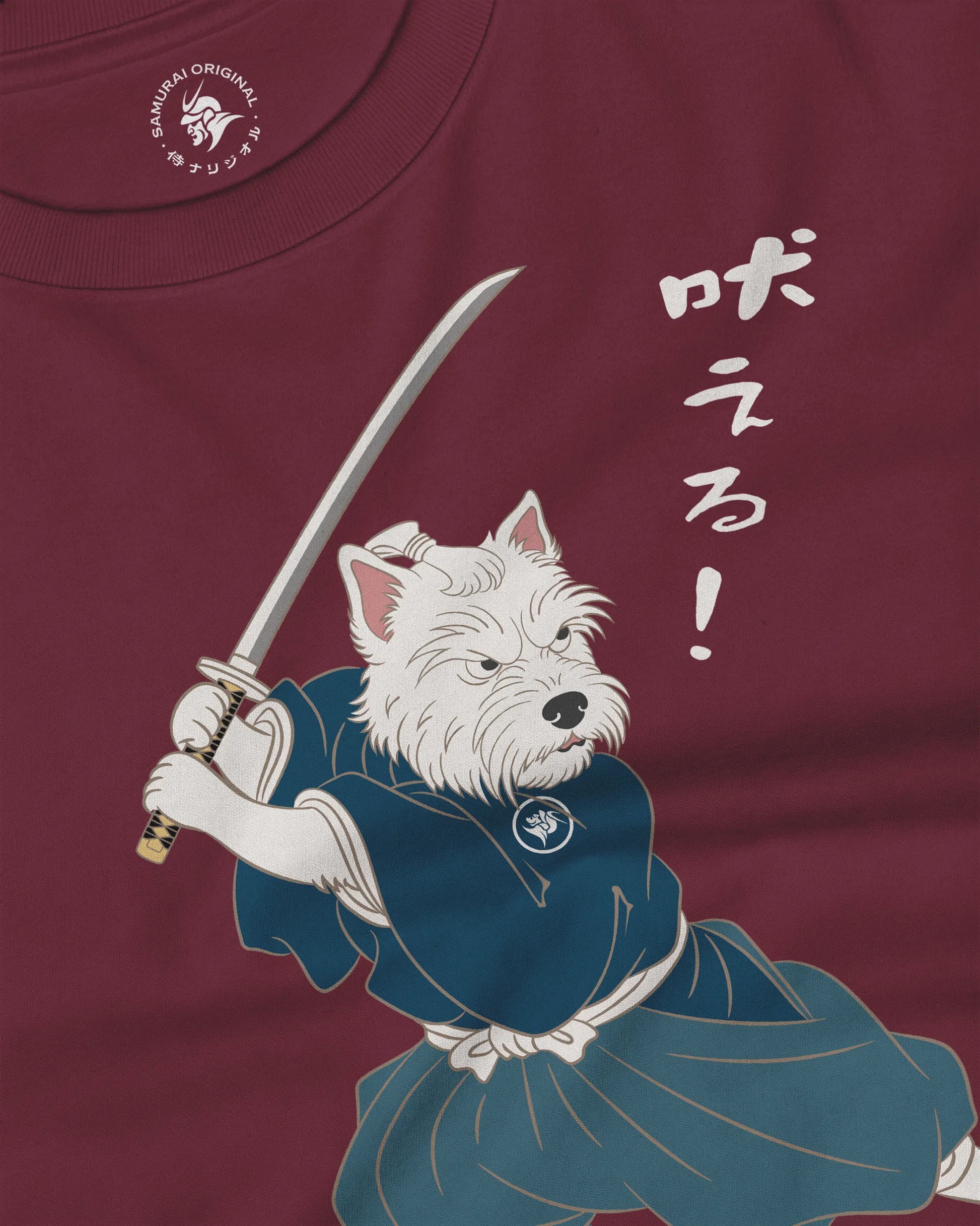Westie Samurai Japanese Ukiyo-e Unisex Long Sleeve Tee - Samurai Original
