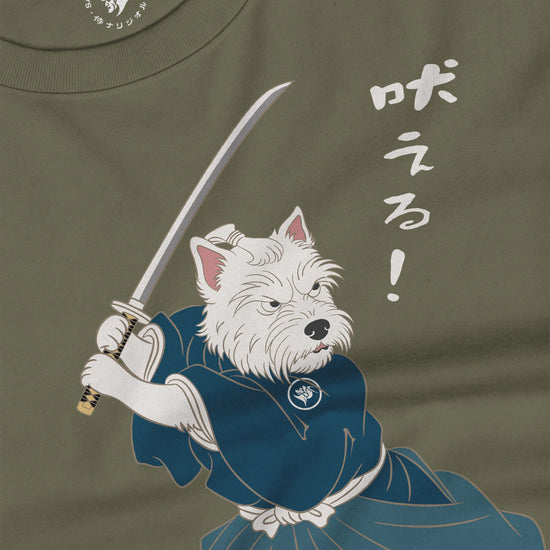 Westie Samurai Japanese Ukiyo-e Unisex Long Sleeve Tee - Samurai Original
