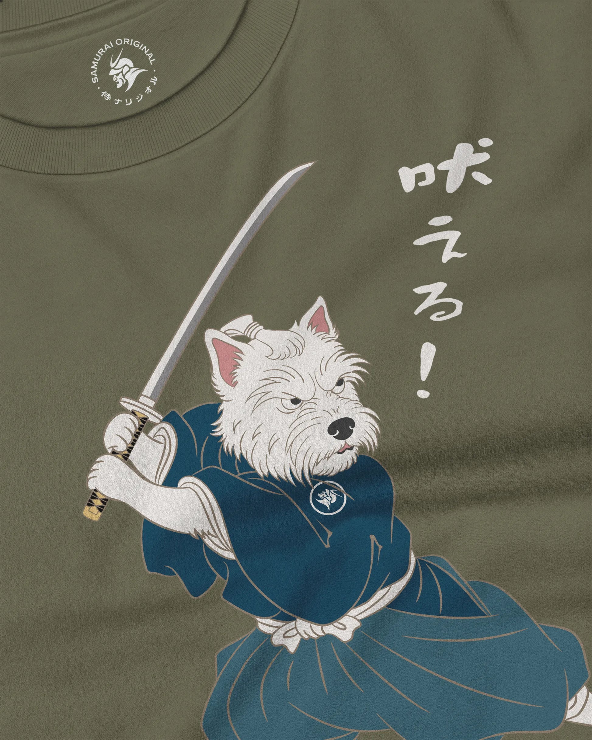 Westie Samurai Japanese Ukiyo-e Unisex Long Sleeve Tee - Samurai Original