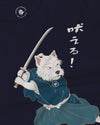 Westie Samurai Japanese Ukiyo-e Unisex Long Sleeve Tee - Samurai Original