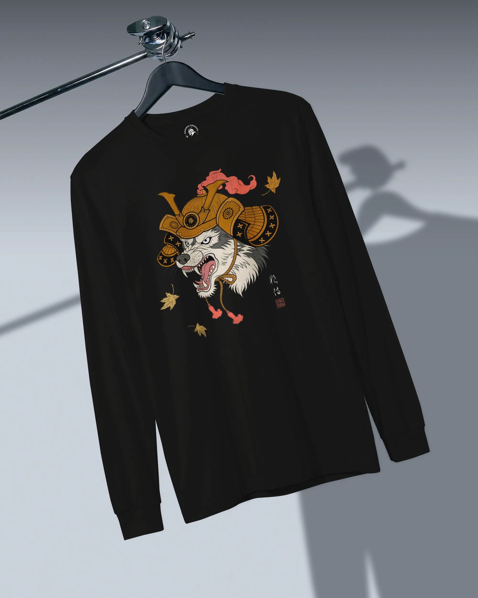Wolf Samurai Japanese Ukiyo-e Unisex Long Sleeve Tee - Samurai Original