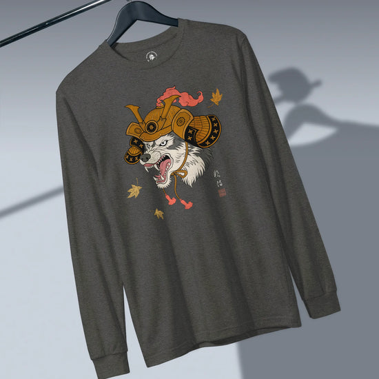 Wolf Samurai Japanese Ukiyo-e Unisex Long Sleeve Tee - Samurai Original