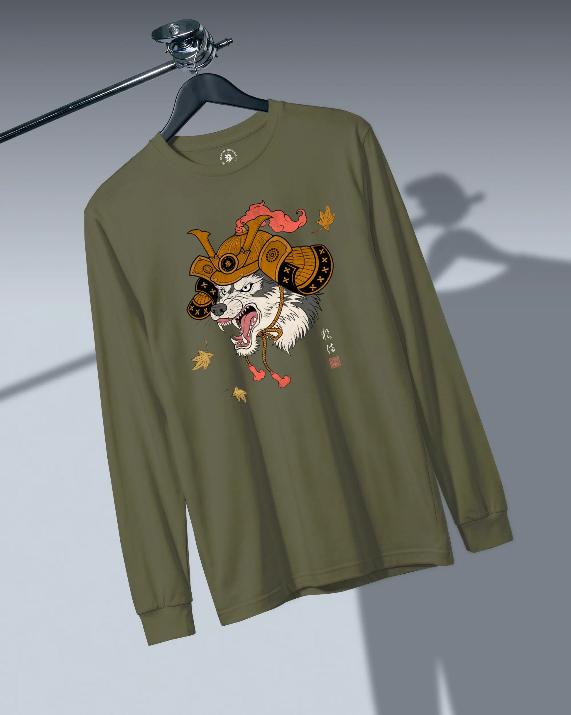 Wolf Samurai Japanese Ukiyo-e Unisex Long Sleeve Tee - Samurai Original