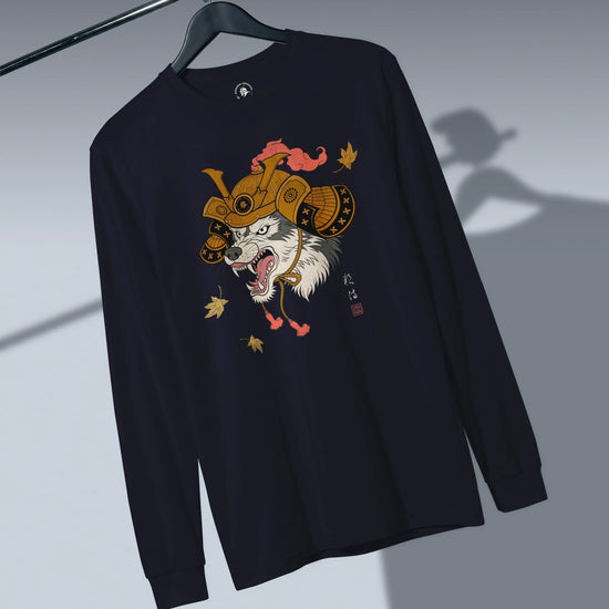 Wolf Samurai Japanese Ukiyo-e Unisex Long Sleeve Tee - Samurai Original