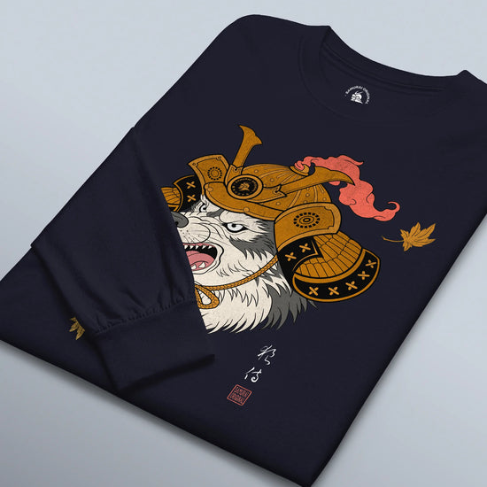 Wolf Samurai Japanese Ukiyo-e Unisex Long Sleeve Tee - Samurai Original