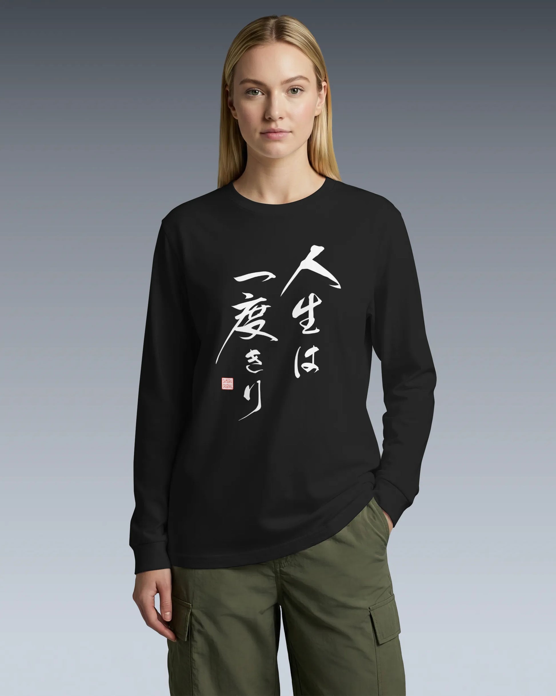 You only live once Japanese Calligraphy Unisex Long Sleeve Tee - Samurai Original