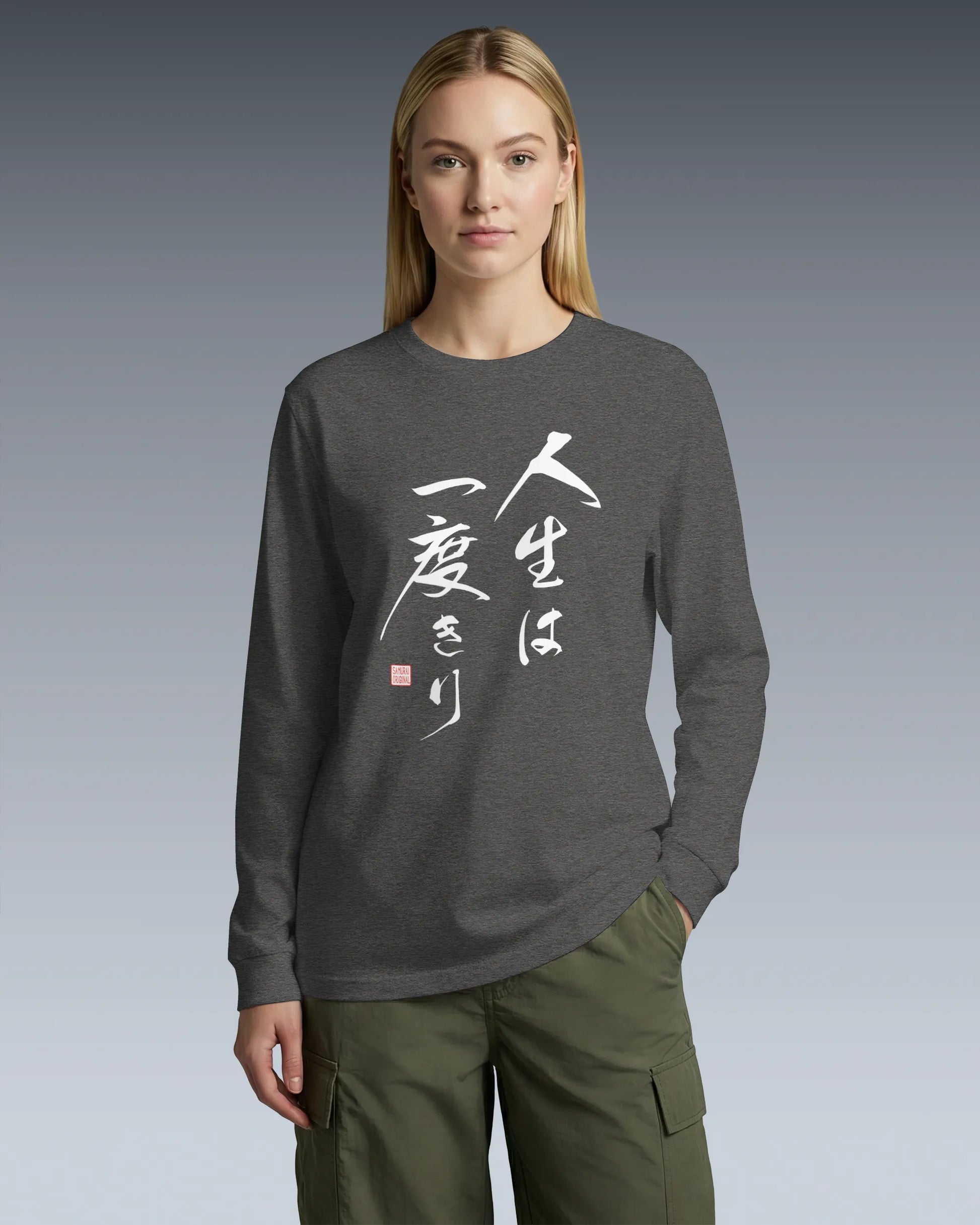 You only live once Japanese Calligraphy Unisex Long Sleeve Tee - Samurai Original