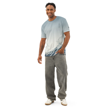 The great wave of Ukiyo-e art Men’s Cotton Crew Neck T-shirt