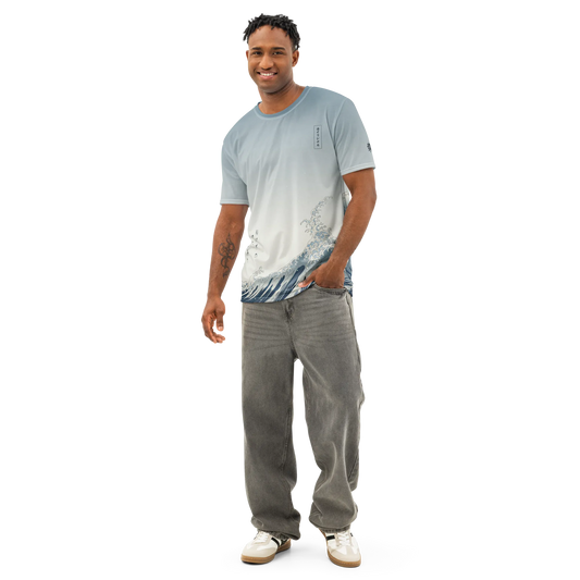 The great wave of Ukiyo-e art Men’s Cotton Crew Neck T-shirt