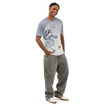 Samurai BBQ Japanese Ukiyo-e Men’s cotton crew neck t-shirt