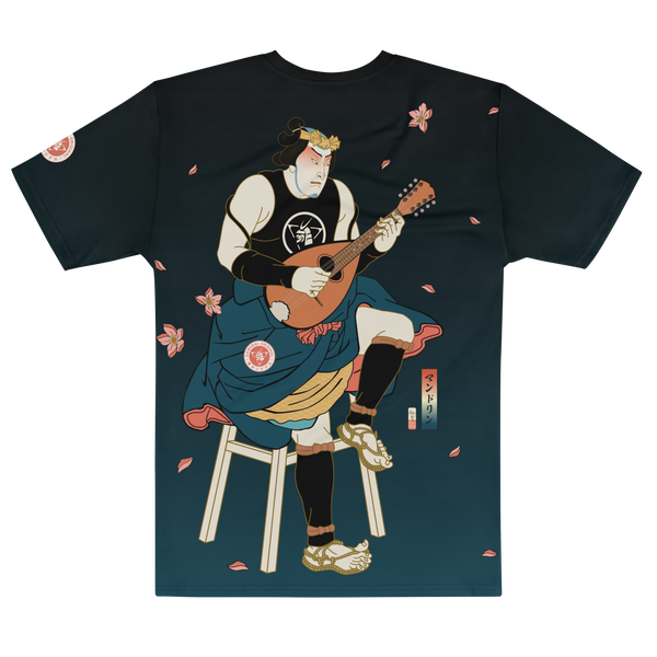 Samurai Play Mandolin Music Ukiyo-e All-over Print Men's T-shirt