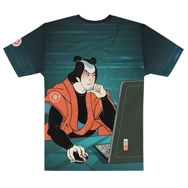 Samurai Programmer 4 Code Developer Ukiyo-e All-over Print Men's T-shirt - Samurai Original
