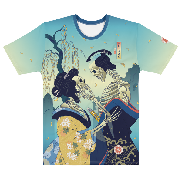 Skeleton Samurai & Geisha Gift For Valentine All-over Print Men's T-shirt
