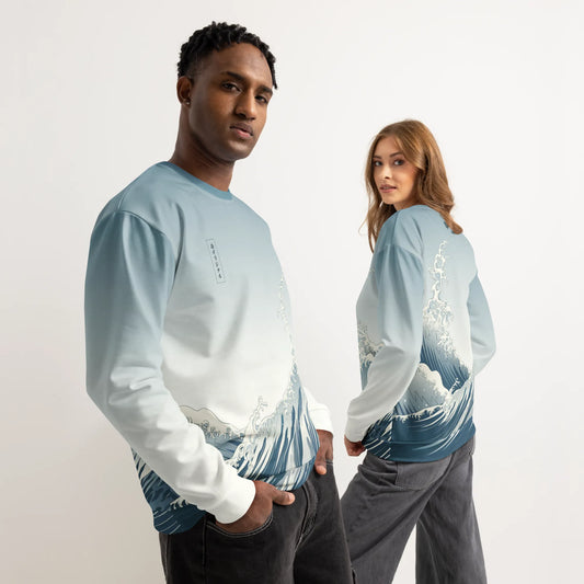 The great wave of Ukiyo-e art  Unisex cotton sweatshirt