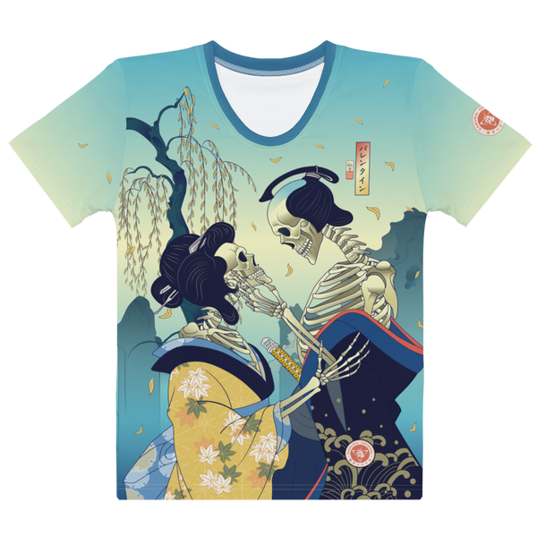 Skeleton Samurai & Geisha Gift For Valentine Women's T-shirt
