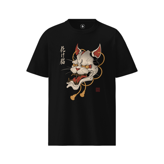 Bakeneko Demon Cat Japanese Organic T-shirt