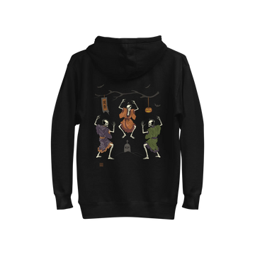 Samurai Skeleton Dance Halloween Japanese Ukiyo-e Unisex Hoodie