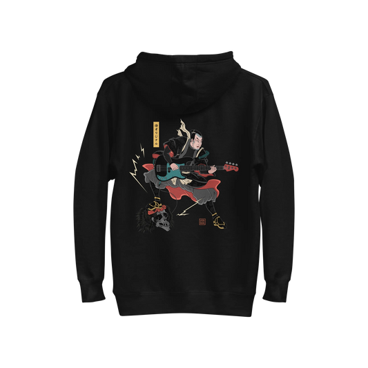 Samurai Bassist Japanese Ukiyo-e Unisex Hoodie No.8