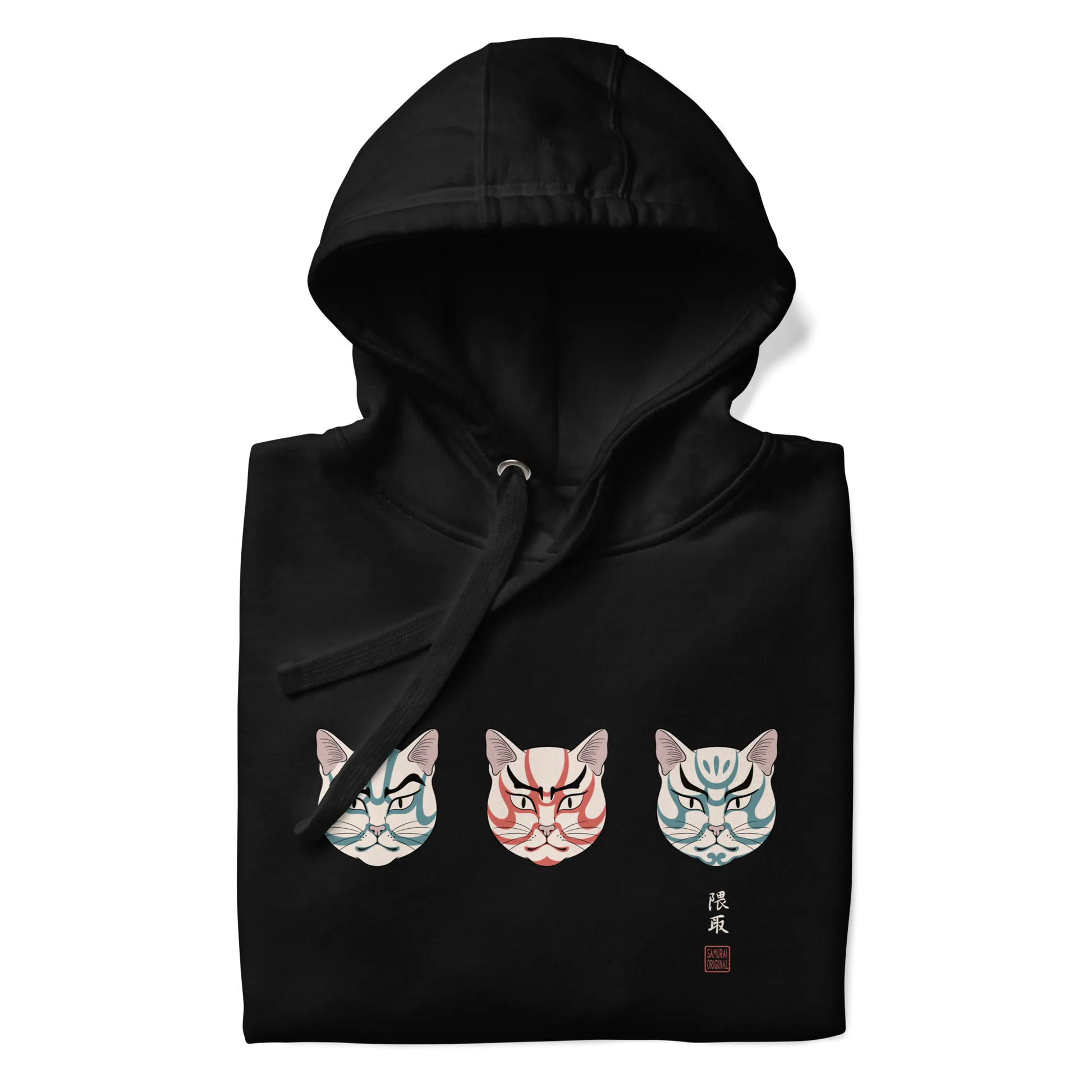 The Kabuki Neko Trio Unisex Hoodie – Samurai Original The Kabuki Neko Trio Unisex Hoodie – Samurai Original