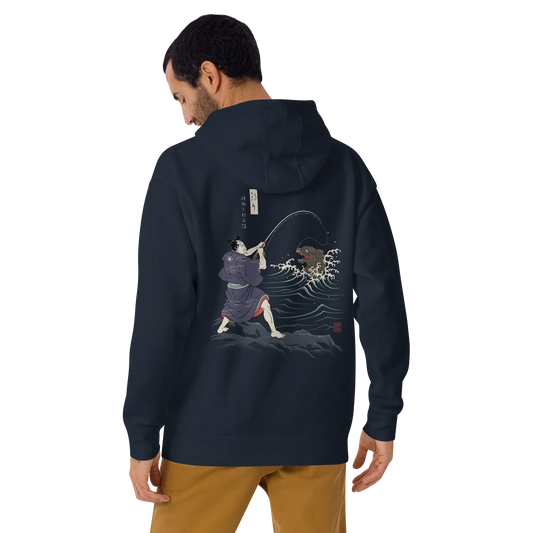Samurai vs Sea Monste Japanese Ukiyo-e Unisex Hoodie