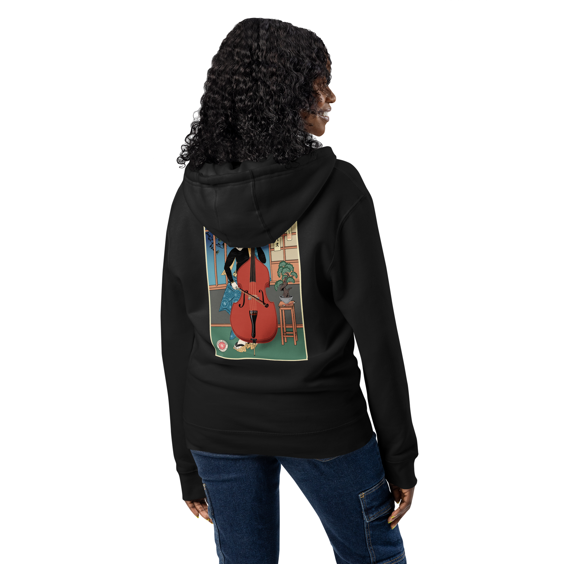 Samurai Contrabass Ukiyo-e Premium full zip hoodie - Samurai Original