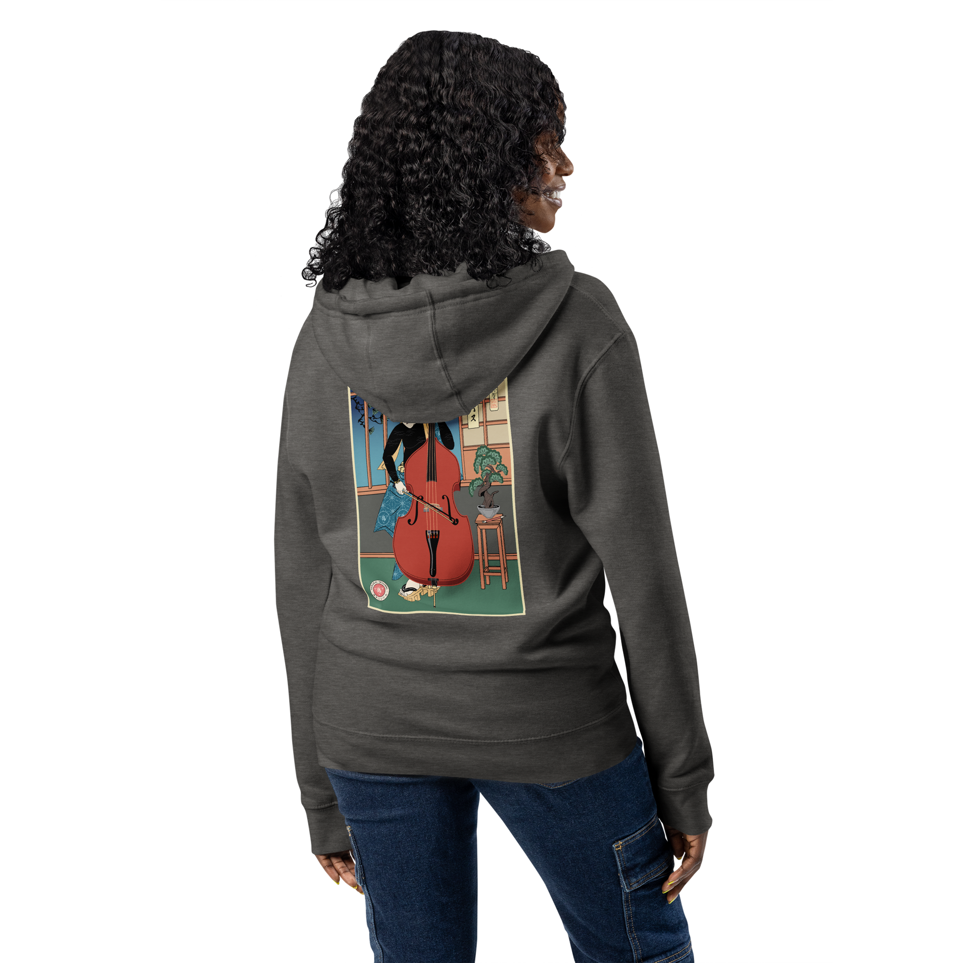 Samurai Contrabass Ukiyo-e Premium full zip hoodie - Samurai Original