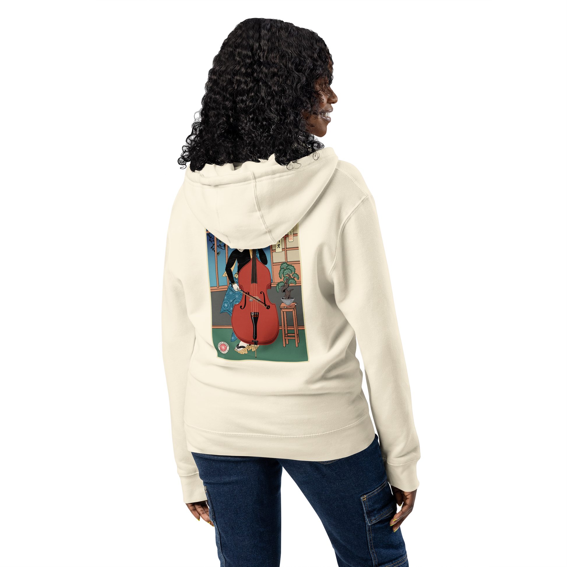 Samurai Contrabass Ukiyo-e Premium full zip hoodie - Samurai Original