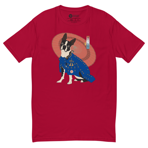 Boston Terrier Funny Dog Japanese Ukiyo-e Short Sleeve T-shirt 2 - Samurai Original