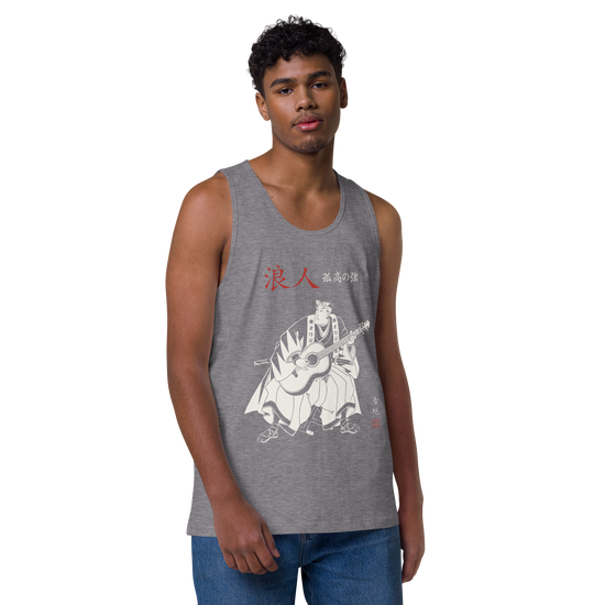 Ronin Guitar Blues Japanese Art Men's Premium Tank Top - Samurai Original