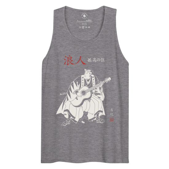 Ronin Guitar Blues Japanese Art Men's Premium Tank Top Athletic Heather - Samurai Original