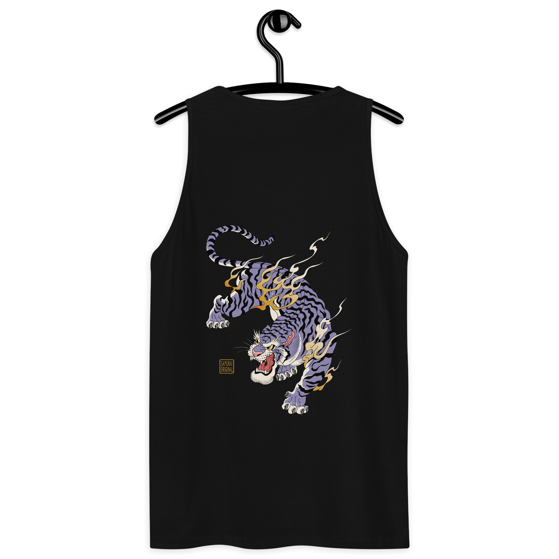 Tiger Flame Japanese Art Men's Premium Tank Top - Samurai Original