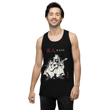 Ronin Guitar Blues Japanese Art Men's Premium Tank Top - Samurai Original