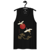 Japanese Crane and Pine Tree Ukiyo-e Men's Premium Tank Top - Samurai Original