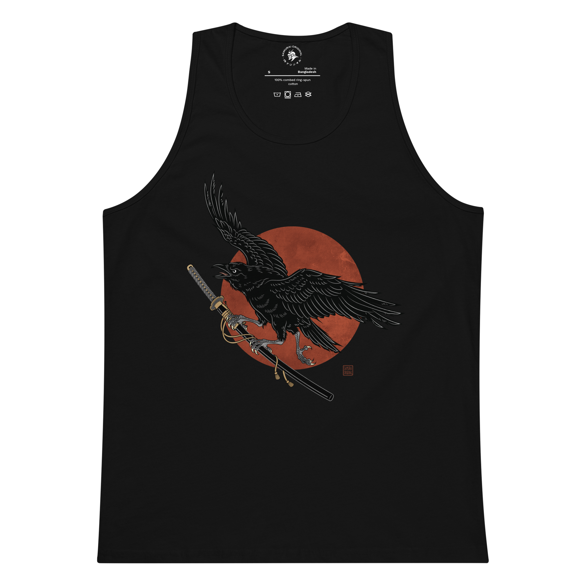 Ronin Raven Men’s premium tank top Black - Samurai Original