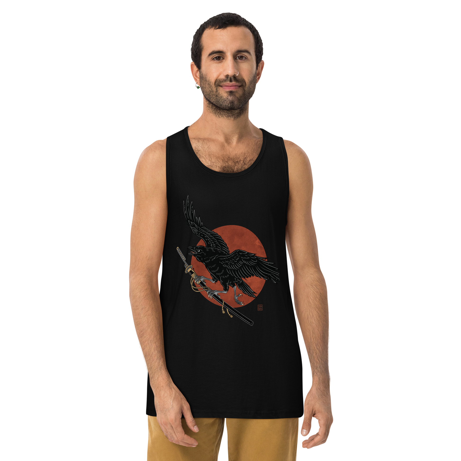Ronin Raven Men’s premium tank top - Samurai Original